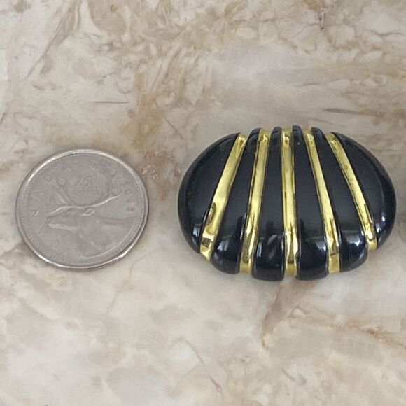 Vintage Black & Gold Shoe Clips - Picture 7 of 7